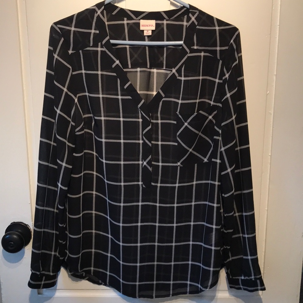 Black & White Patterned Merona Blouse